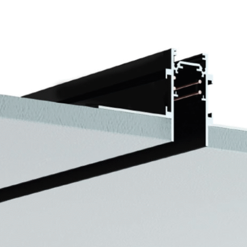 LINE48 - Infälld 48V Magnetskena 1M (Svart)