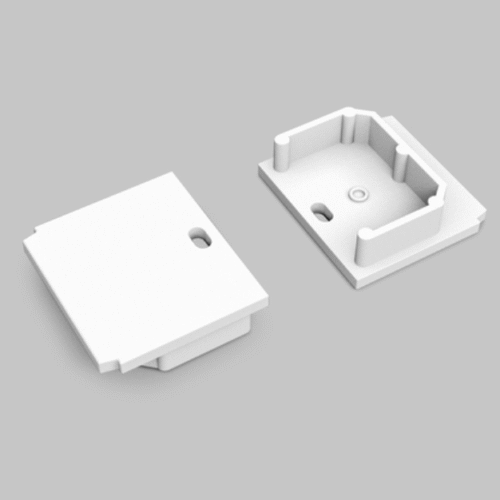 Ändstycke med hål - LINEA-IN20 TRIMLESS - Vit