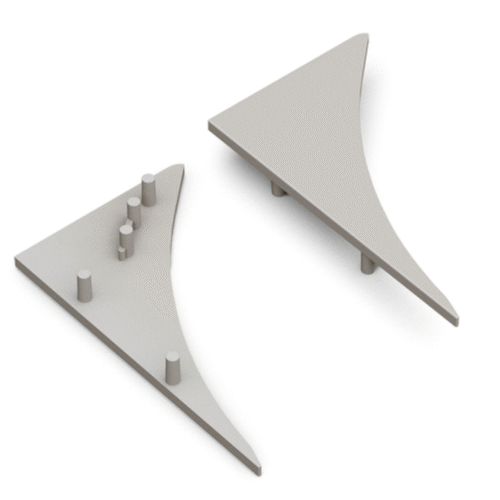 Ändstycke - SMOOTH12 - Grå