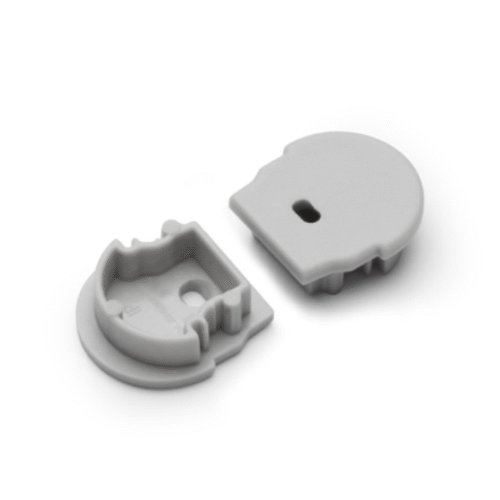 Ändstycke med hål - UNI12 D - Grå