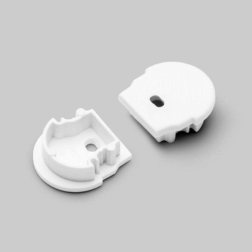 Ändstycke med hål - UNI12 D - Vit