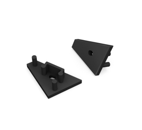 Ändstycke med hål - CORNER10 Gen2 - Svart