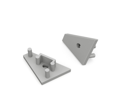 Ändstycke med hål - CORNER10 Gen2 - Grå