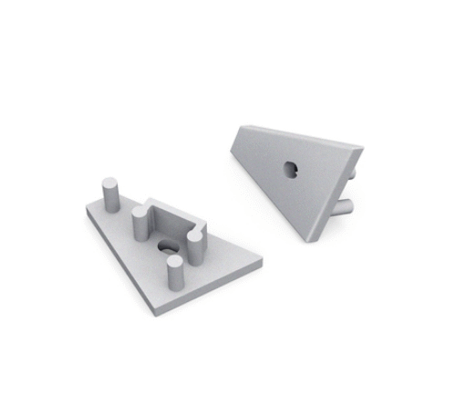 Ändstycke med hål - CORNER10 Gen2 - Silver