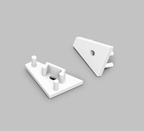 Ändstycke med hål - CORNER10 Gen2 - Vit