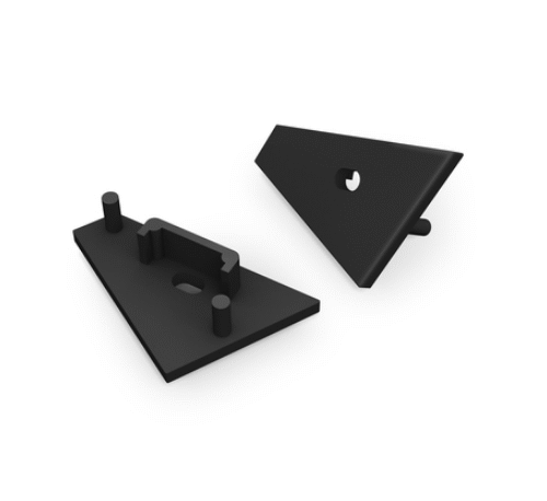 Ändstycke med hål - CORNER14 Gen2 - Svart