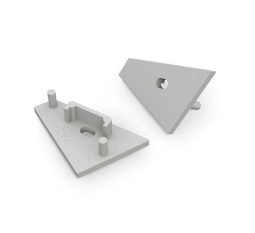 Ändstycke med hål - CORNER14 Gen2 - Grå