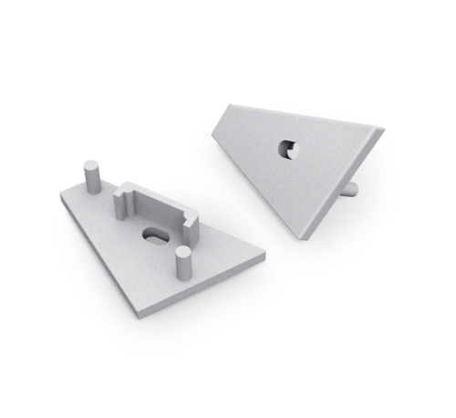 Ändstycke med hål - CORNER14 Gen2 - Silver