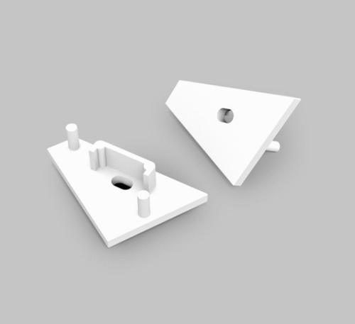 Ändstycke med hål - CORNER14 Gen2 - Vit