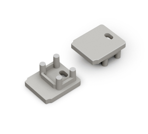 Ändstycke med hål - HIDE10 - Grå