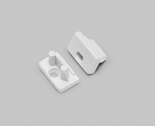 Ändstycke med hål - SLIM8 - Vit