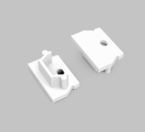 Ändstycke med hål - UNI12 Gen2 - Vit