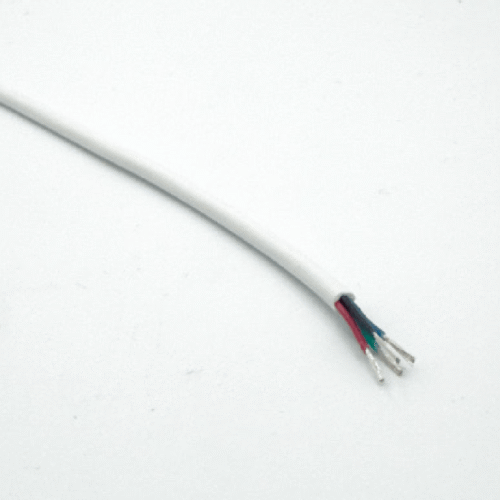 Anslutningskabel - 4x0,25mm² - RGB - Vit