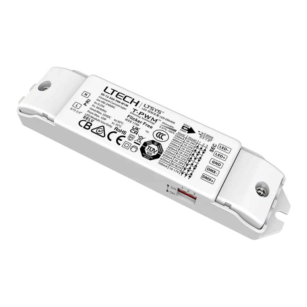 LTECH Driver CC DMX/RDM 1CH 350–700 mA 12 W